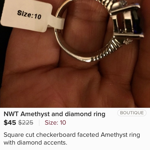 Amethyst and diamond ring - Picture 5 of 6